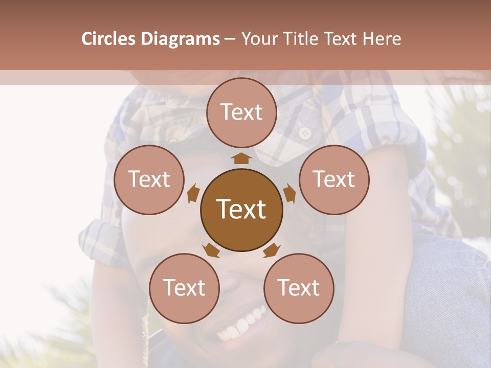 A Man Holding A Child On His Shoulders PowerPoint Template