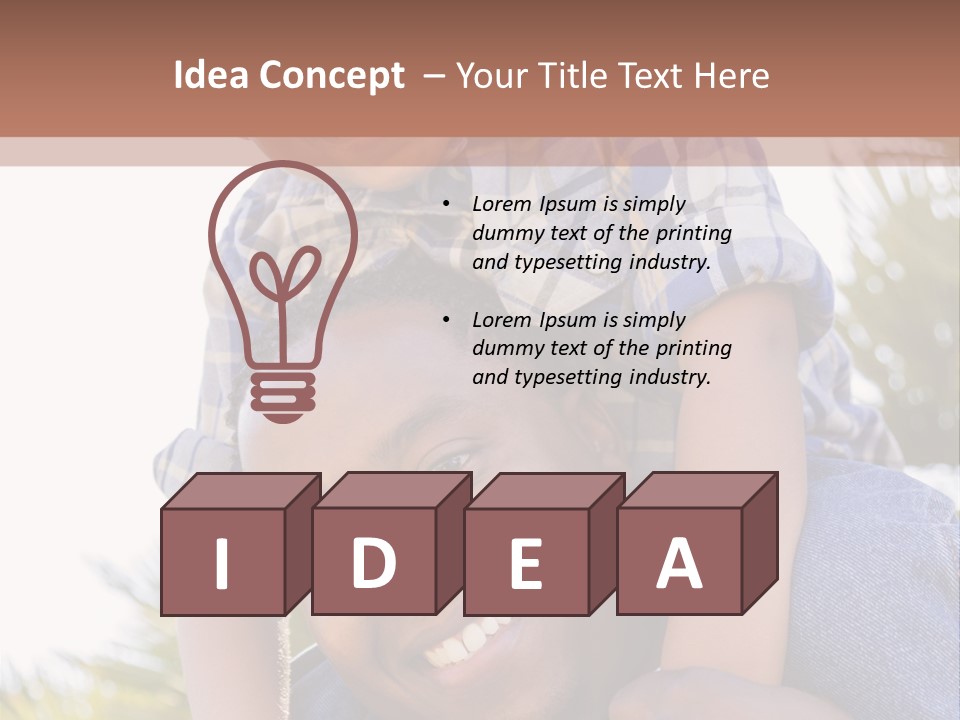 A Man Holding A Child On His Shoulders PowerPoint Template