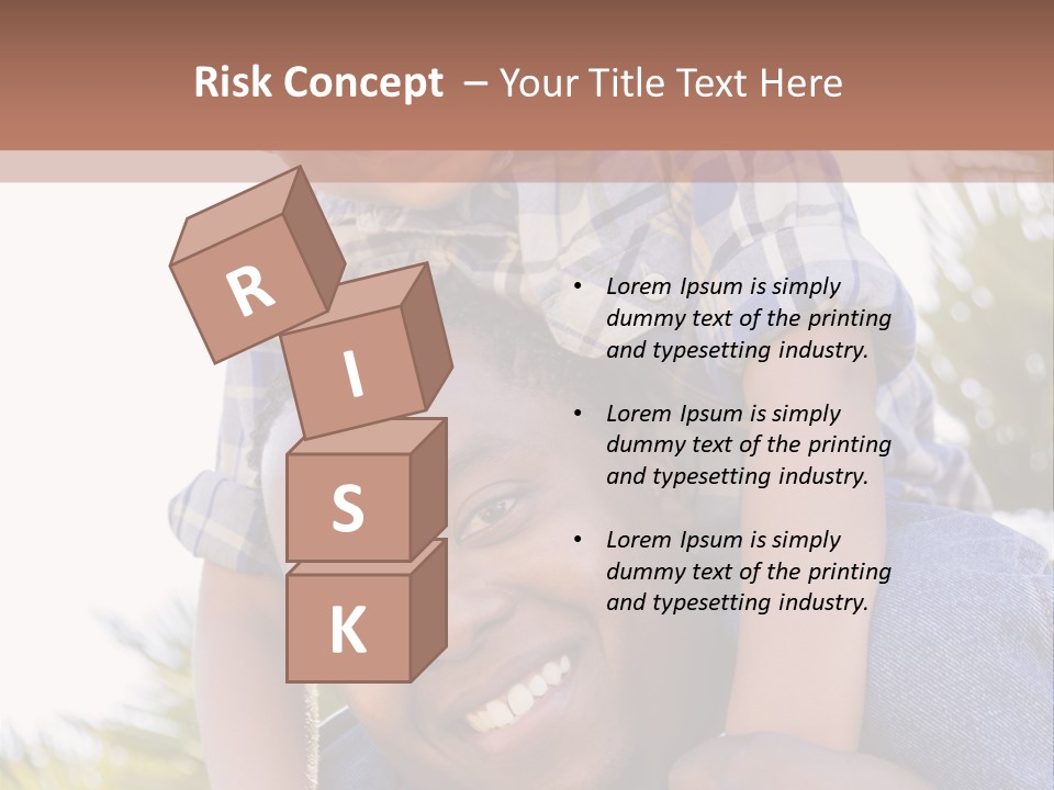 A Man Holding A Child On His Shoulders PowerPoint Template