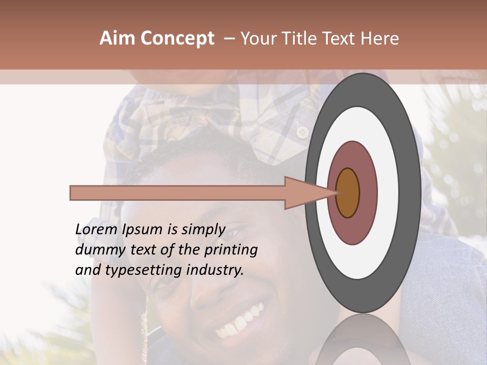 A Man Holding A Child On His Shoulders PowerPoint Template