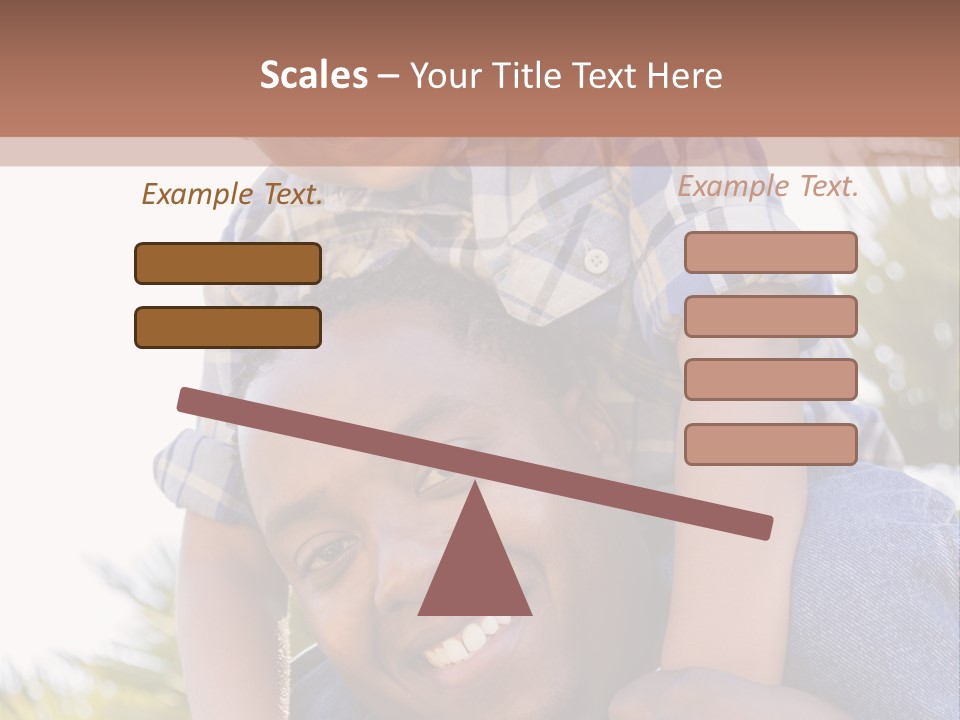 A Man Holding A Child On His Shoulders PowerPoint Template