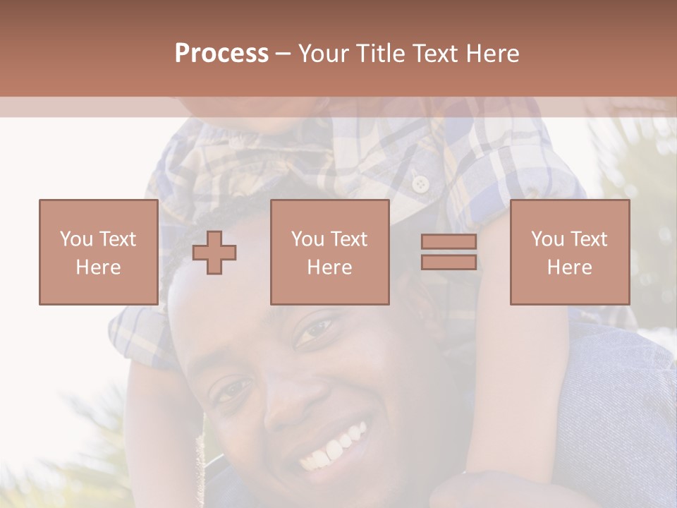 A Man Holding A Child On His Shoulders PowerPoint Template