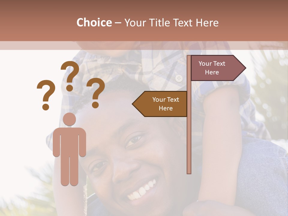A Man Holding A Child On His Shoulders PowerPoint Template