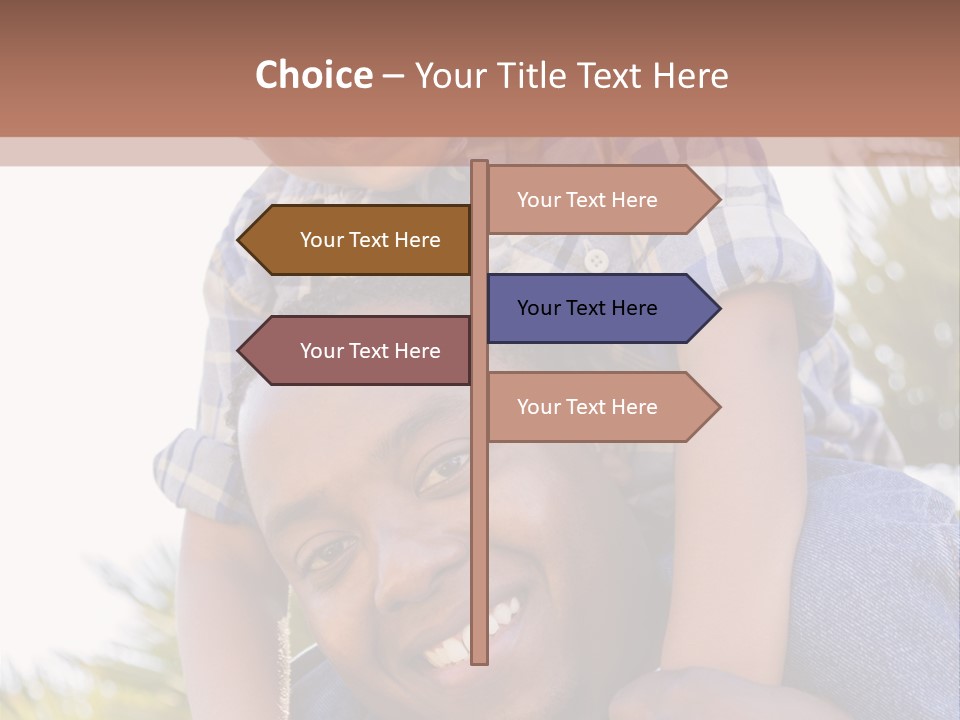 A Man Holding A Child On His Shoulders PowerPoint Template