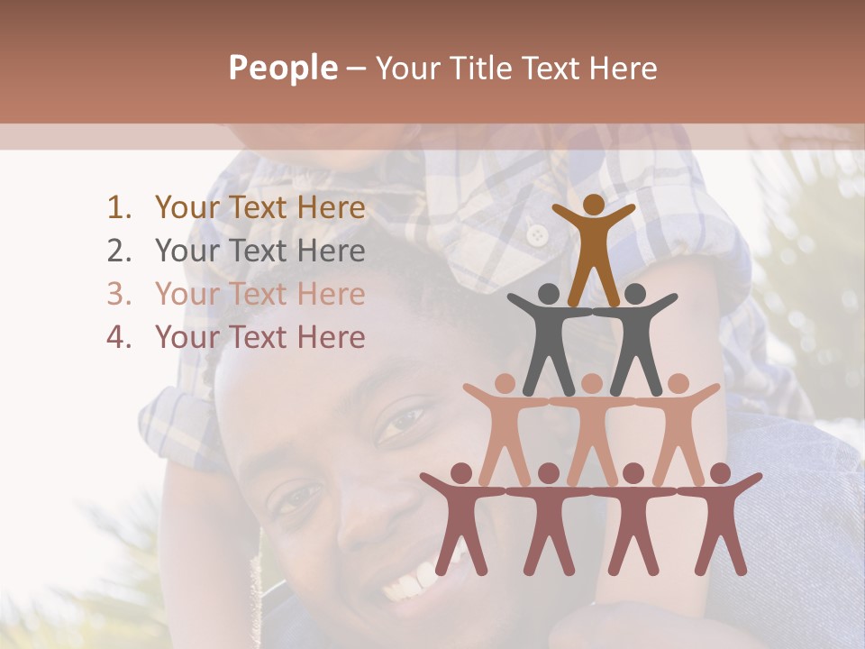 A Man Holding A Child On His Shoulders PowerPoint Template