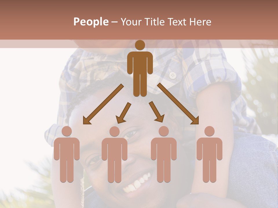 A Man Holding A Child On His Shoulders PowerPoint Template