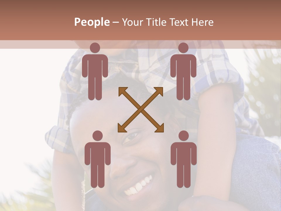 A Man Holding A Child On His Shoulders PowerPoint Template