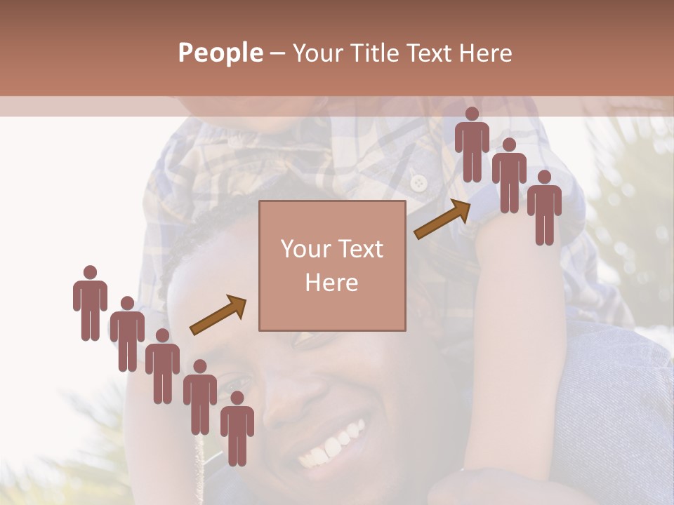 A Man Holding A Child On His Shoulders PowerPoint Template