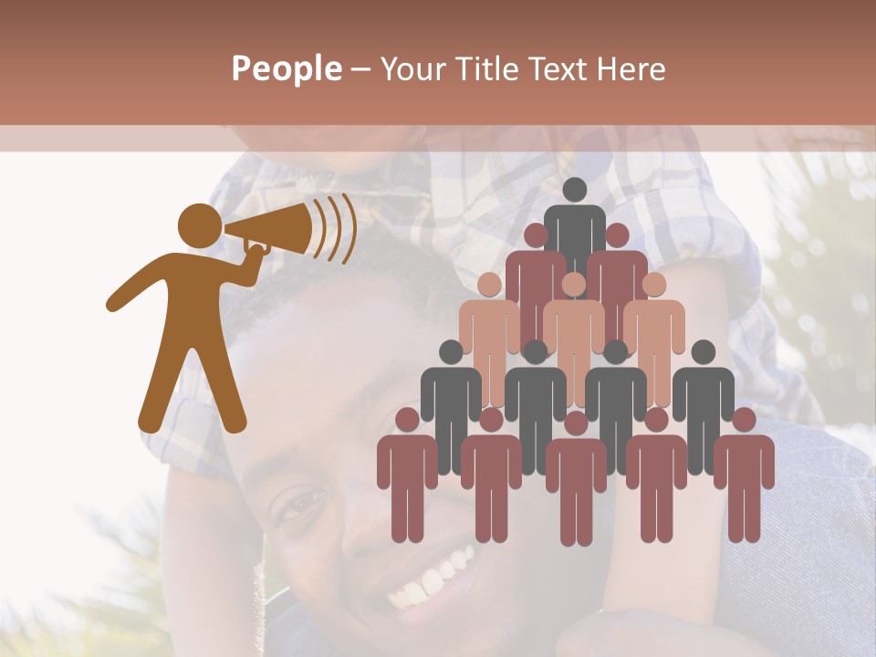 A Man Holding A Child On His Shoulders PowerPoint Template