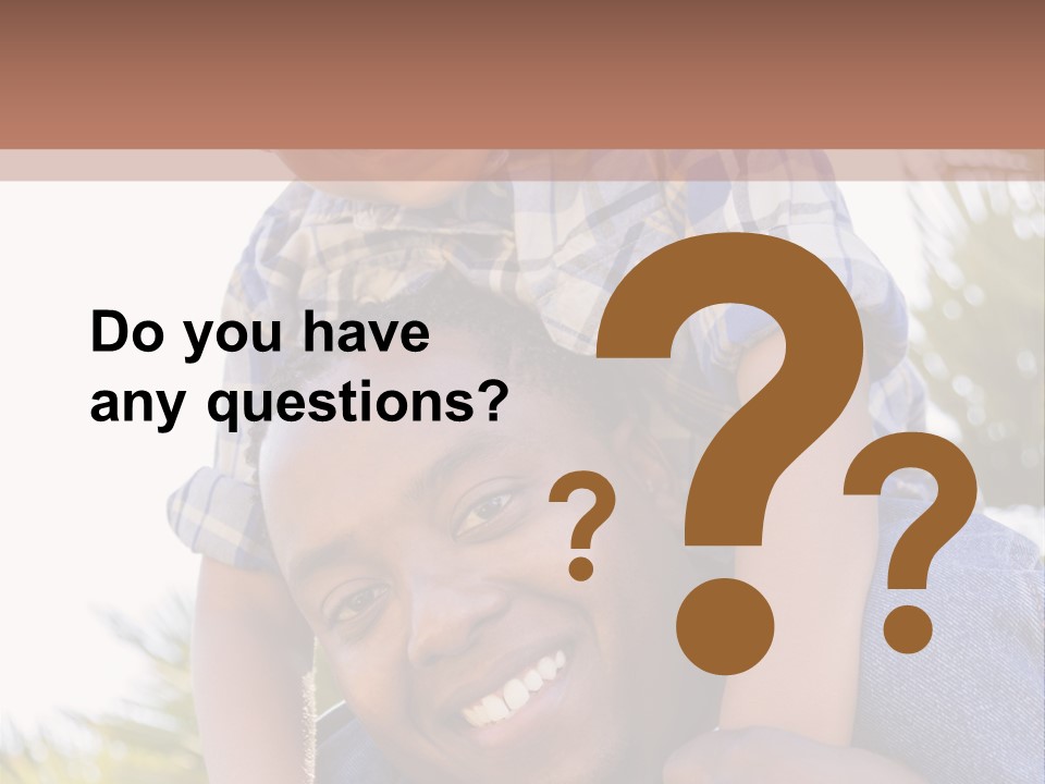 A Man Holding A Child On His Shoulders PowerPoint Template