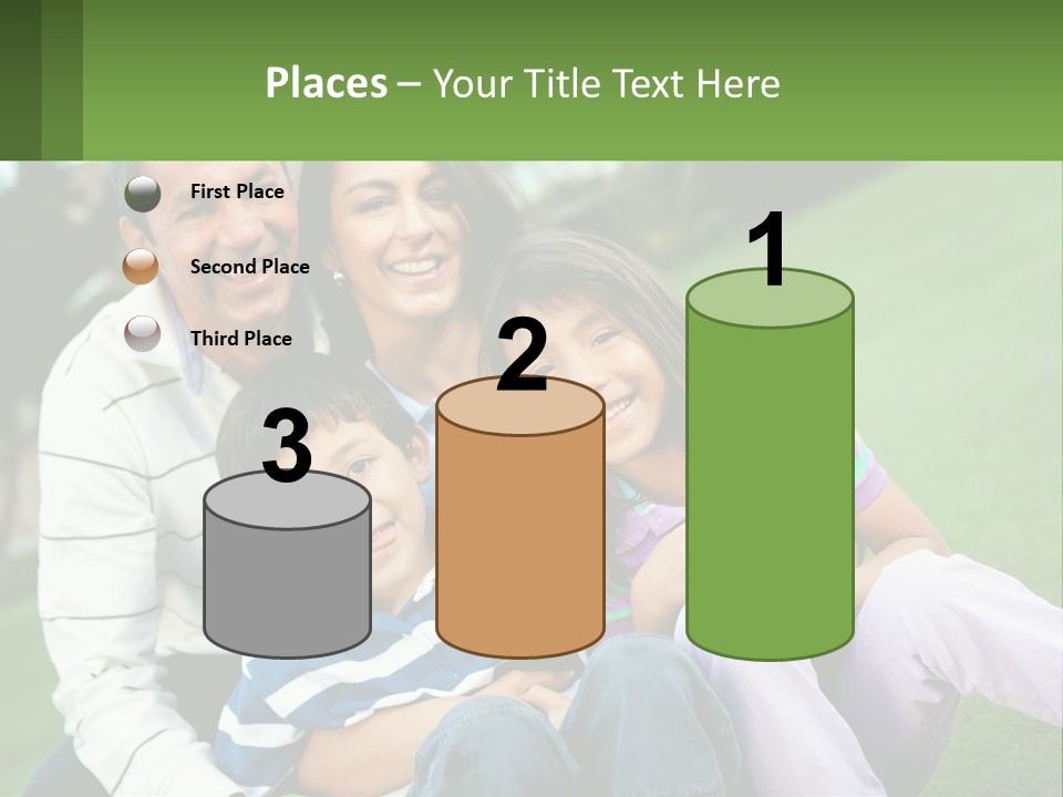 A Family Is Posing For A Picture In The Grass PowerPoint Template
