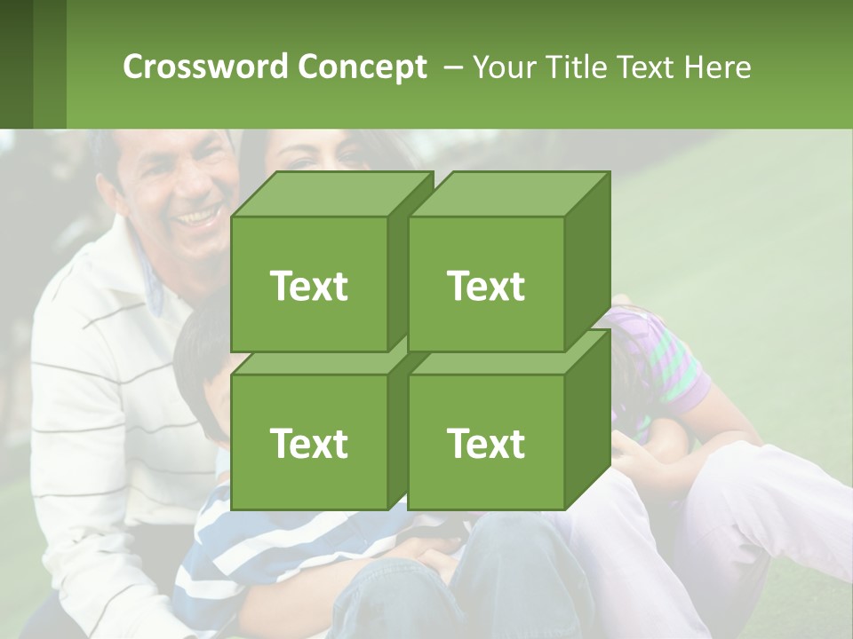 A Family Is Posing For A Picture In The Grass PowerPoint Template