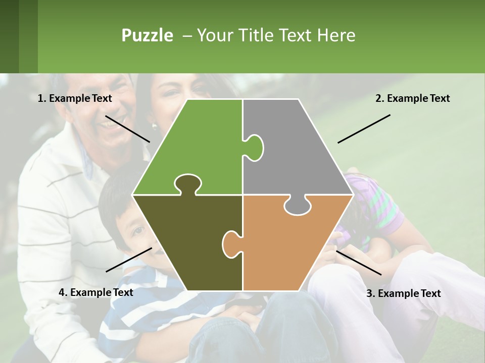 A Family Is Posing For A Picture In The Grass PowerPoint Template