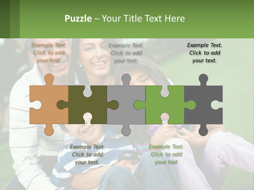 A Family Is Posing For A Picture In The Grass PowerPoint Template