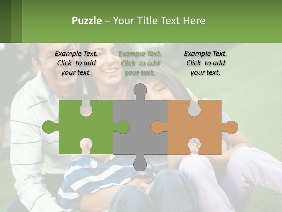 A Family Is Posing For A Picture In The Grass PowerPoint Template