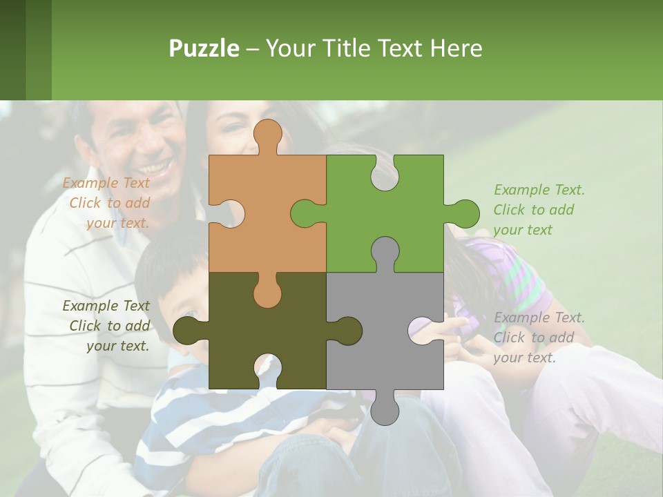 A Family Is Posing For A Picture In The Grass PowerPoint Template