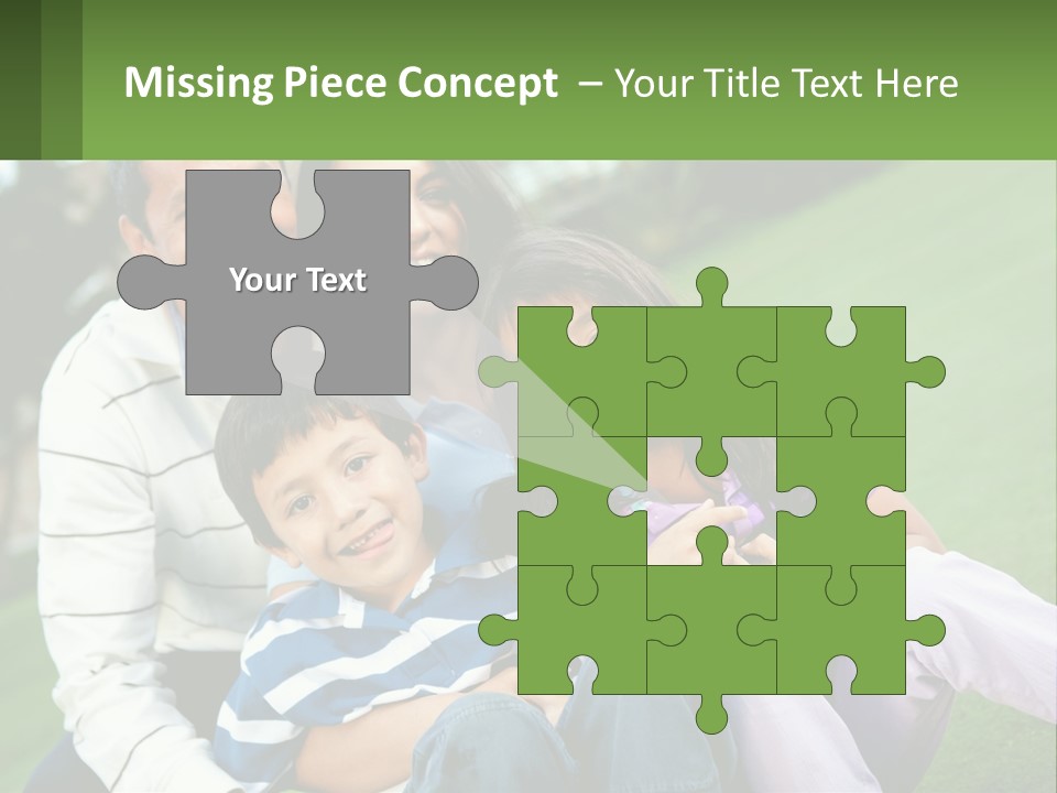 A Family Is Posing For A Picture In The Grass PowerPoint Template