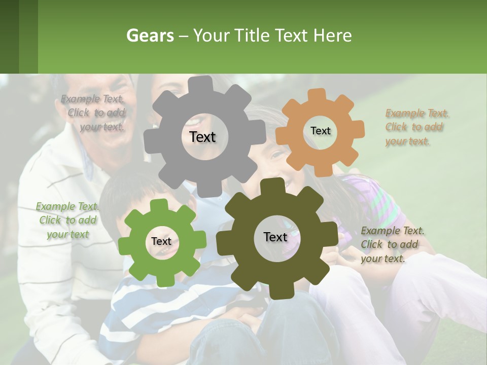 A Family Is Posing For A Picture In The Grass PowerPoint Template