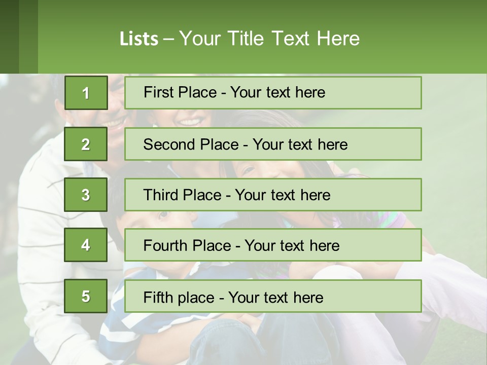 A Family Is Posing For A Picture In The Grass PowerPoint Template