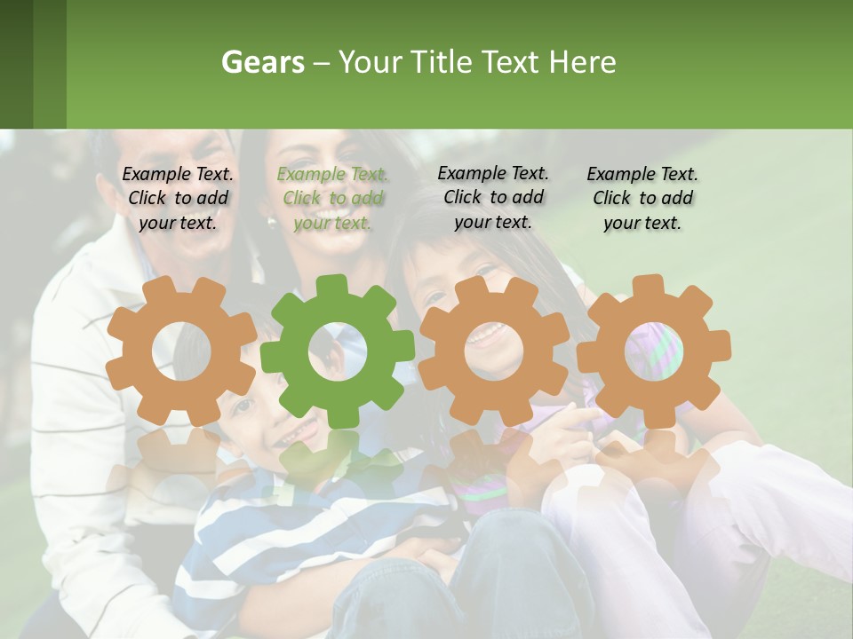 A Family Is Posing For A Picture In The Grass PowerPoint Template