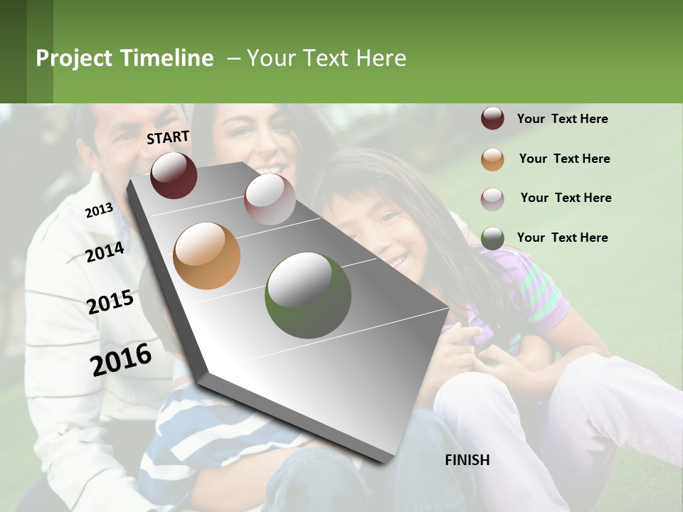 A Family Is Posing For A Picture In The Grass PowerPoint Template