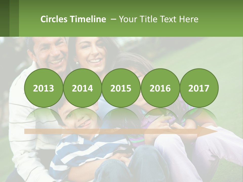 A Family Is Posing For A Picture In The Grass PowerPoint Template