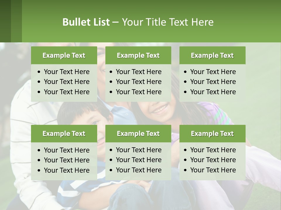 A Family Is Posing For A Picture In The Grass PowerPoint Template