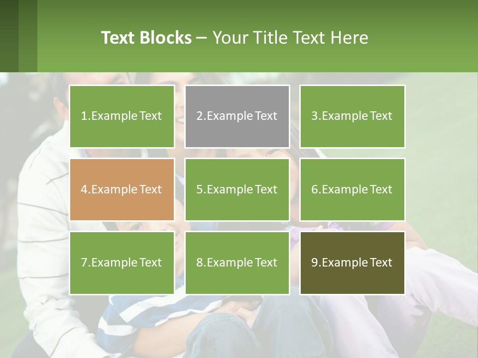 A Family Is Posing For A Picture In The Grass PowerPoint Template