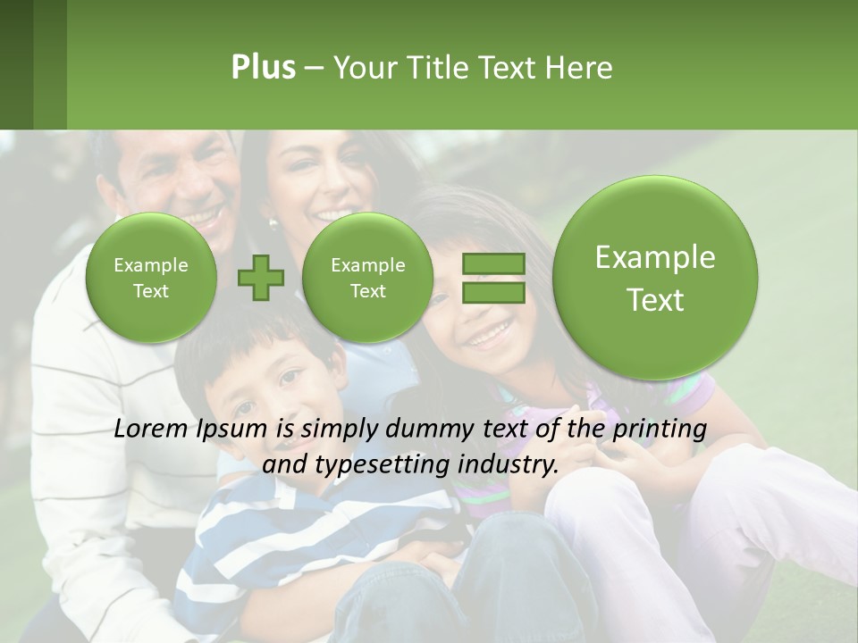 A Family Is Posing For A Picture In The Grass PowerPoint Template