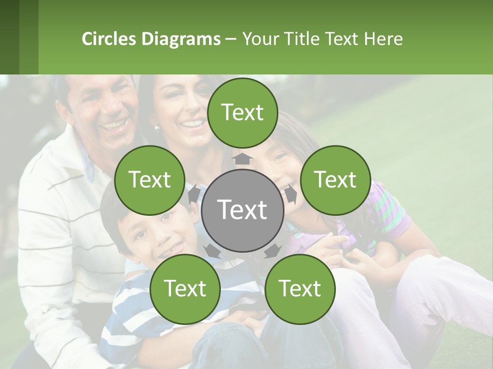 A Family Is Posing For A Picture In The Grass PowerPoint Template