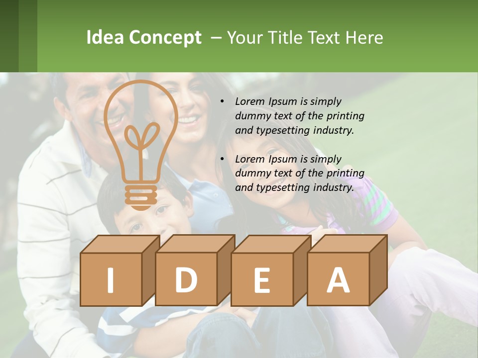 A Family Is Posing For A Picture In The Grass PowerPoint Template