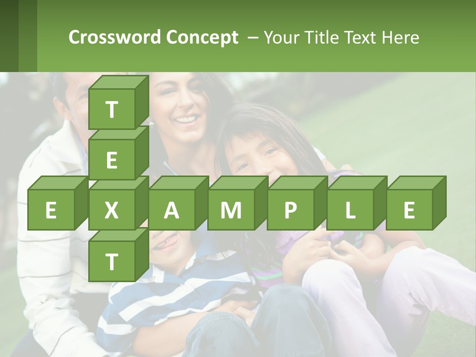 A Family Is Posing For A Picture In The Grass PowerPoint Template