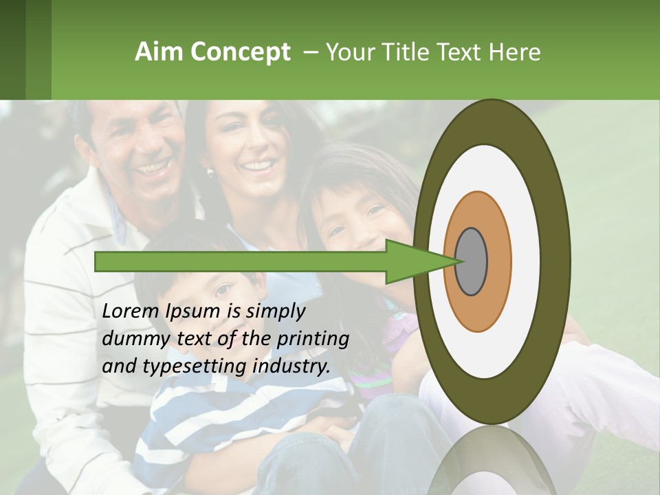 A Family Is Posing For A Picture In The Grass PowerPoint Template