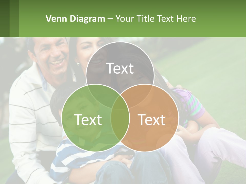 A Family Is Posing For A Picture In The Grass PowerPoint Template