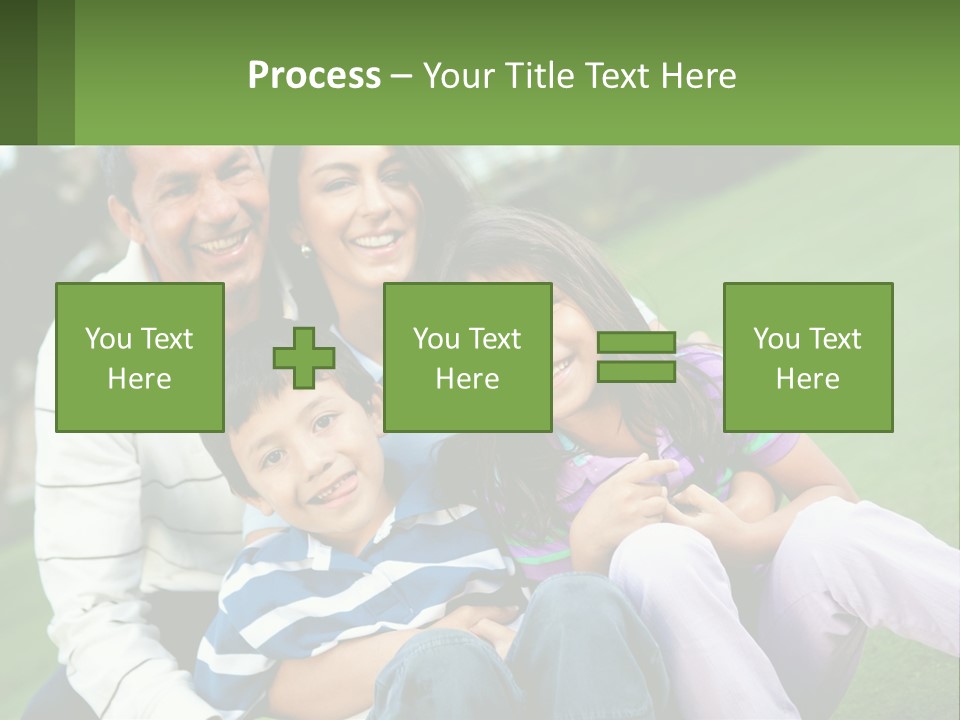A Family Is Posing For A Picture In The Grass PowerPoint Template