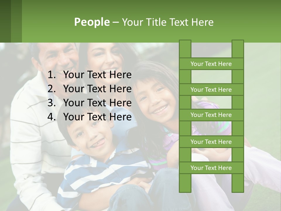 A Family Is Posing For A Picture In The Grass PowerPoint Template