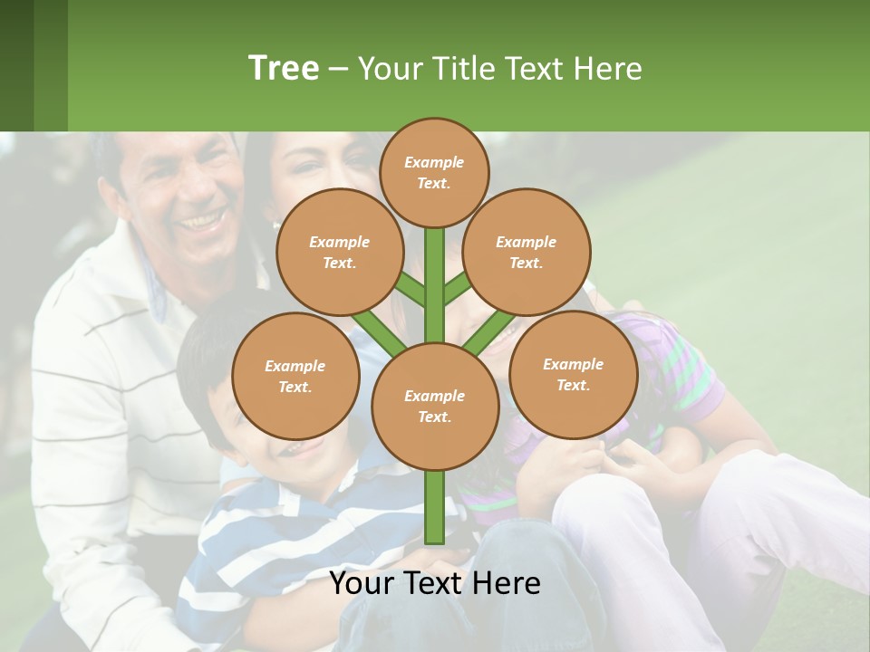 A Family Is Posing For A Picture In The Grass PowerPoint Template