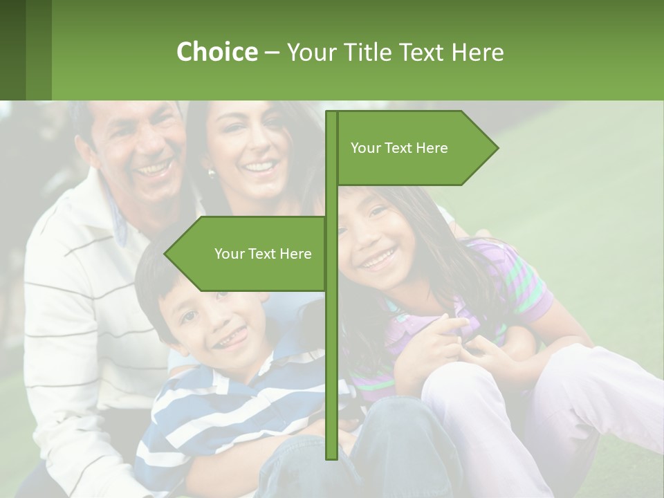 A Family Is Posing For A Picture In The Grass PowerPoint Template