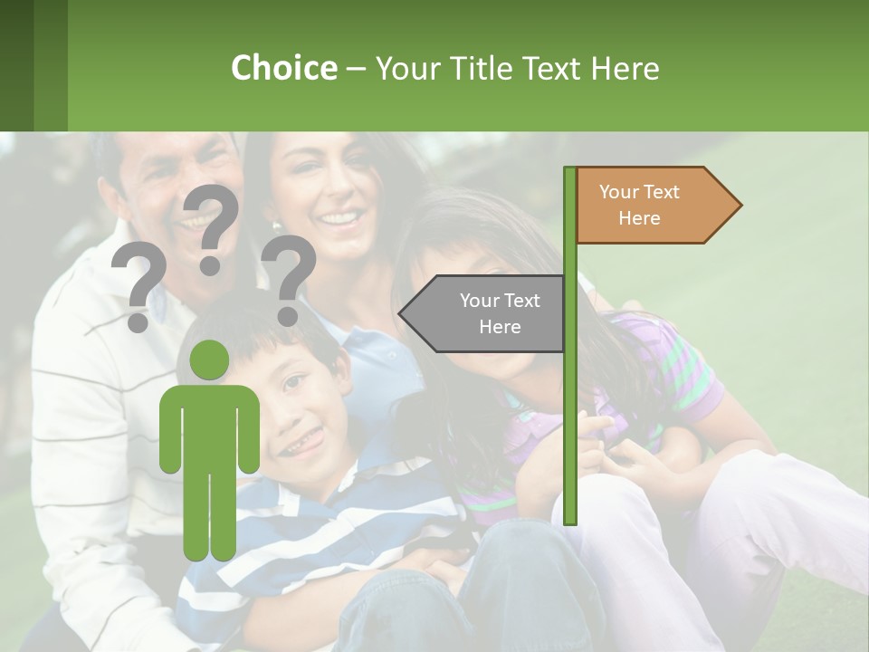 A Family Is Posing For A Picture In The Grass PowerPoint Template