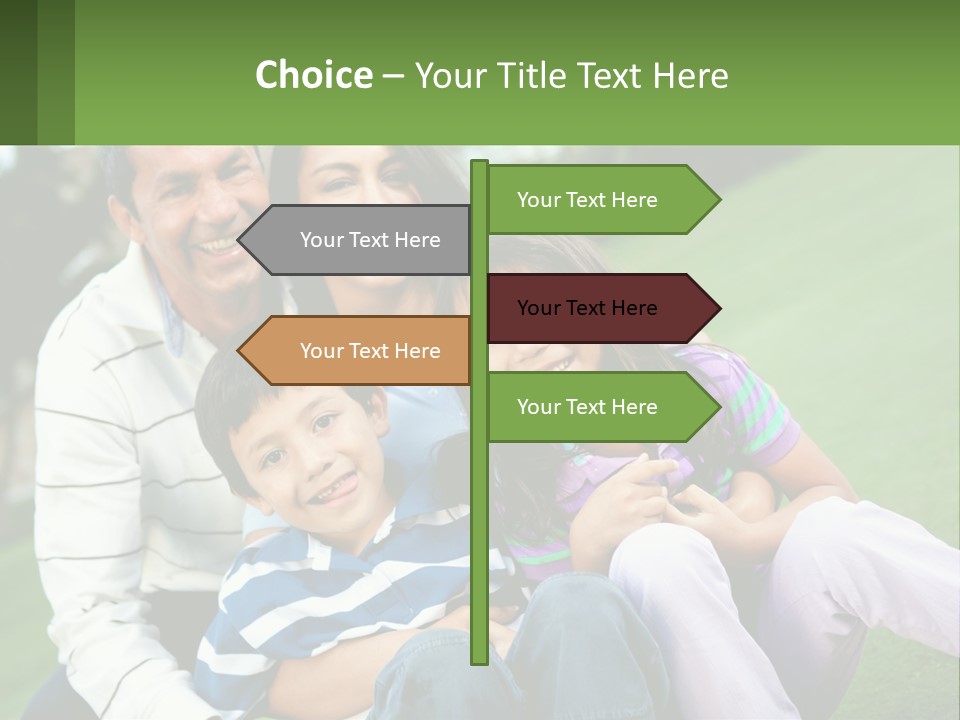 A Family Is Posing For A Picture In The Grass PowerPoint Template