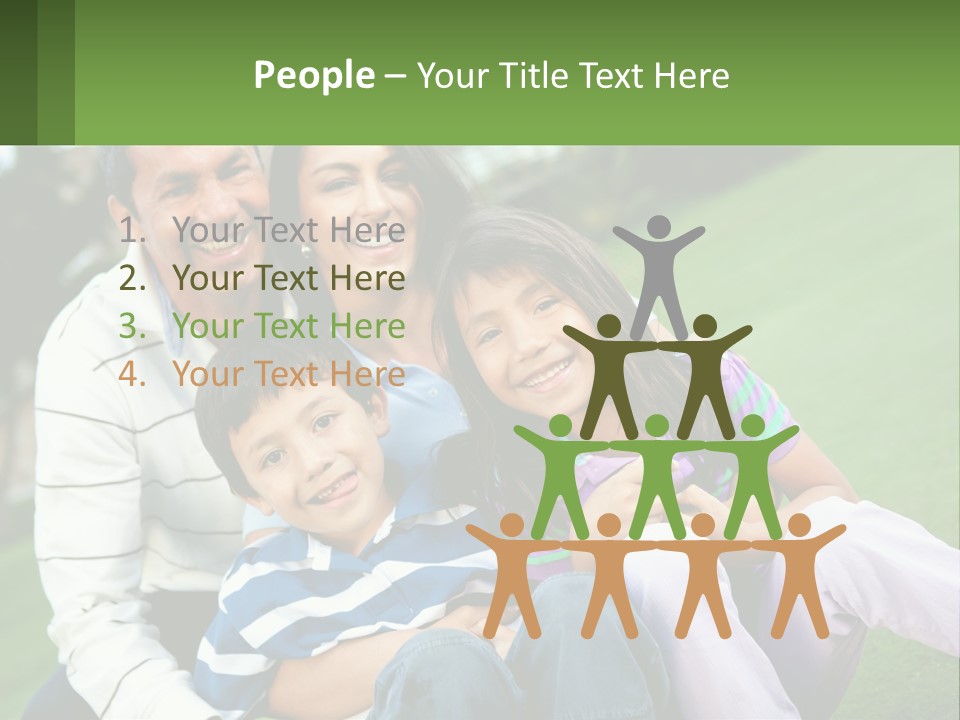 A Family Is Posing For A Picture In The Grass PowerPoint Template