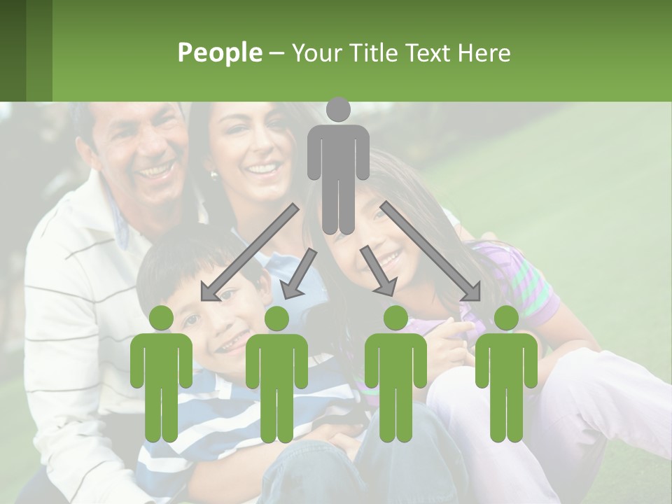 A Family Is Posing For A Picture In The Grass PowerPoint Template