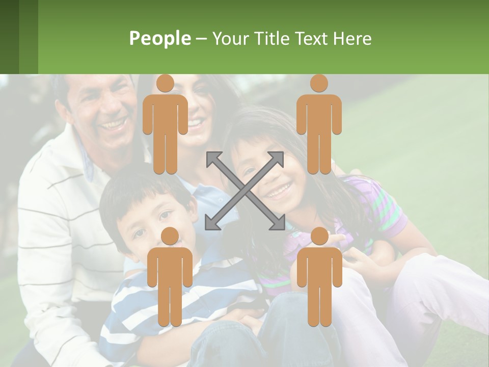 A Family Is Posing For A Picture In The Grass PowerPoint Template