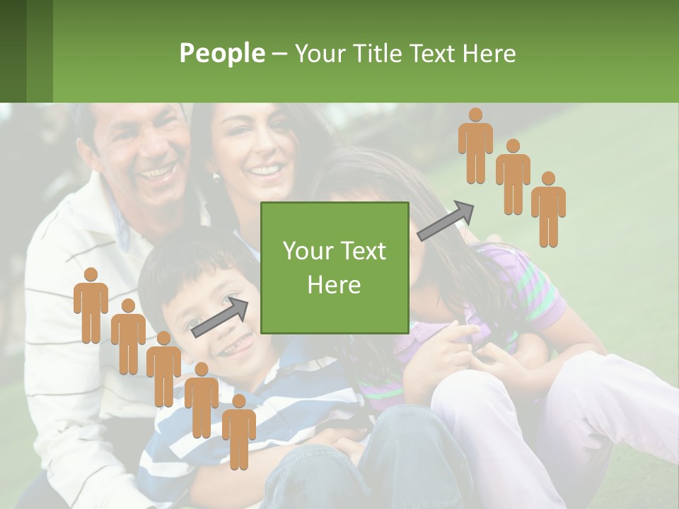A Family Is Posing For A Picture In The Grass PowerPoint Template