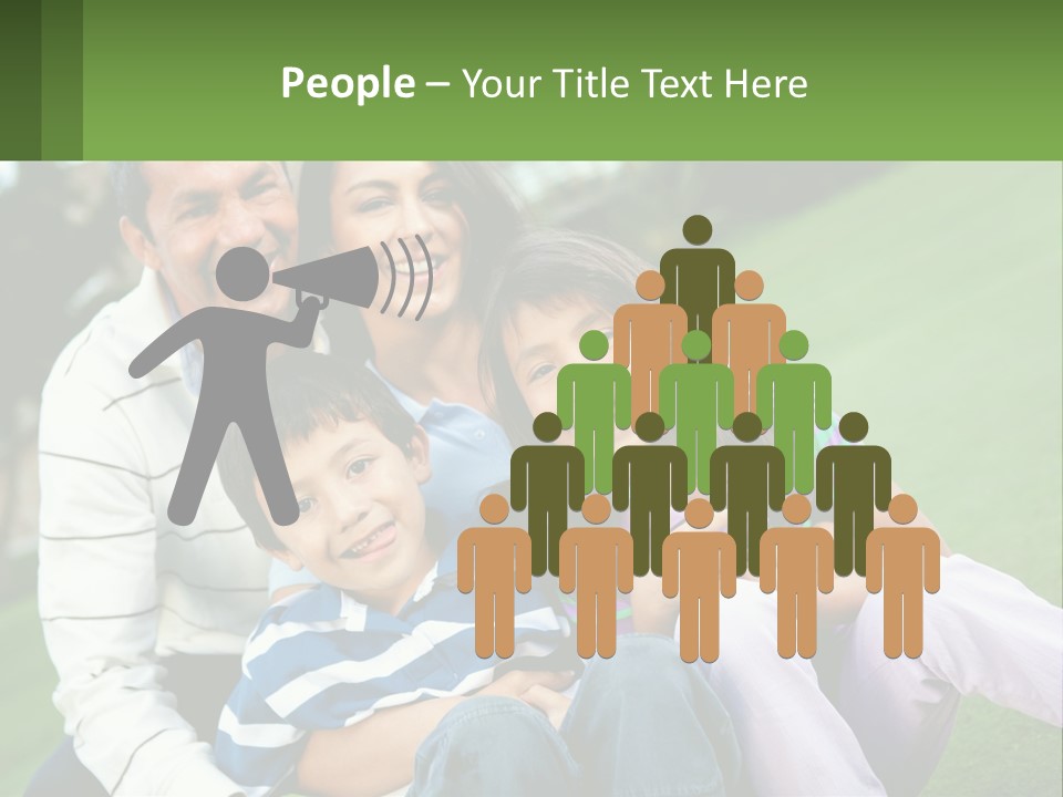A Family Is Posing For A Picture In The Grass PowerPoint Template