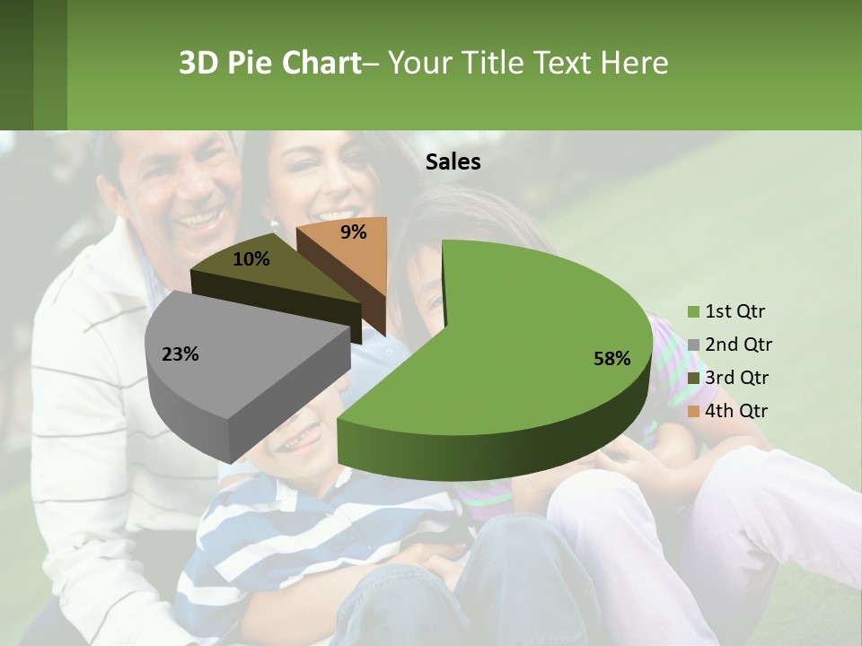 A Family Is Posing For A Picture In The Grass PowerPoint Template