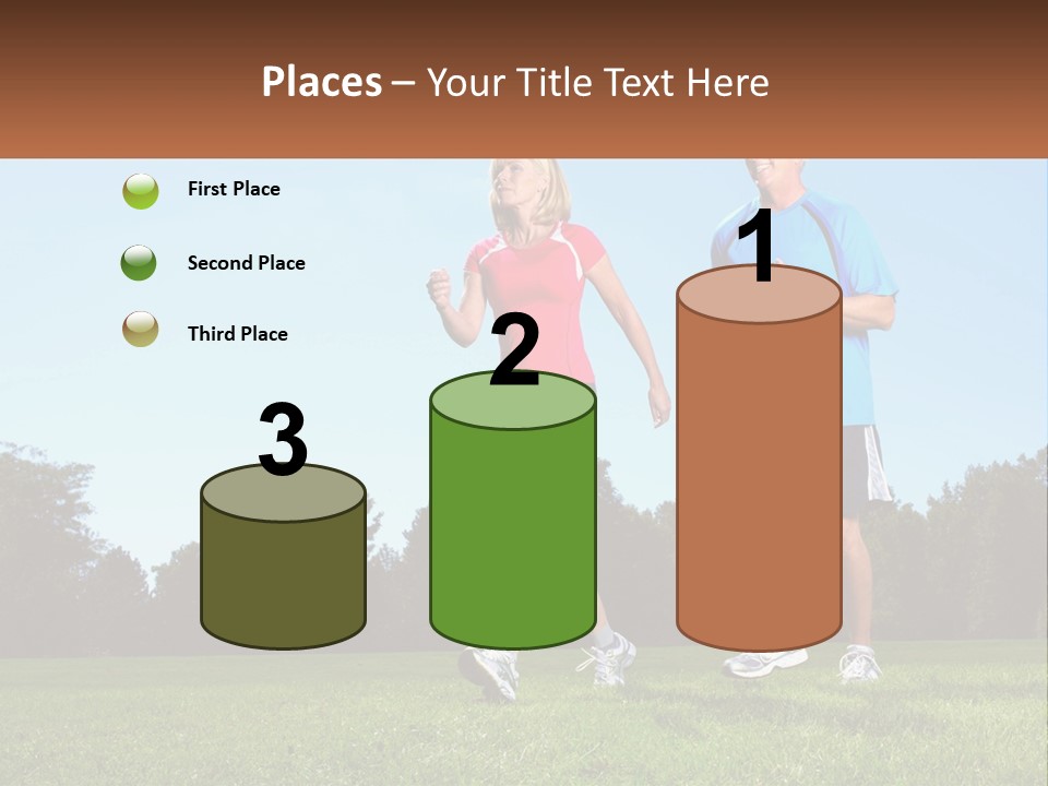 A Man And A Woman Jogging In A Field PowerPoint Template