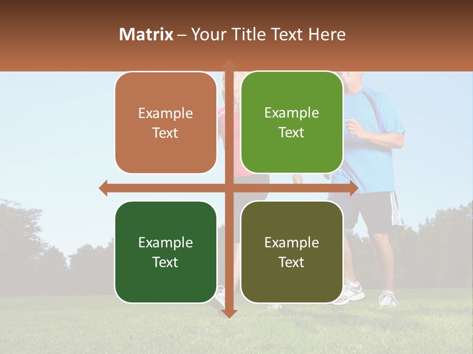 A Man And A Woman Jogging In A Field PowerPoint Template