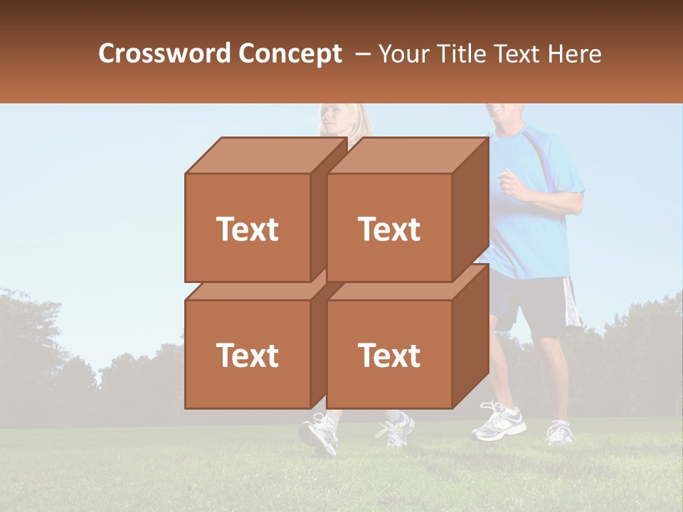 A Man And A Woman Jogging In A Field PowerPoint Template