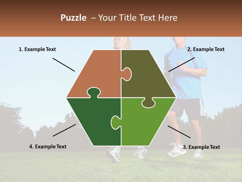 A Man And A Woman Jogging In A Field PowerPoint Template